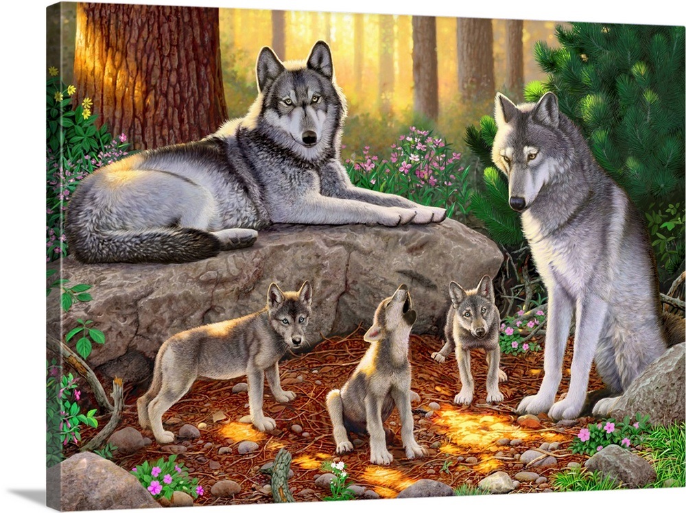 A family of wolves I Wall Art, Canvas Prints, Framed Prints, Wall Peels