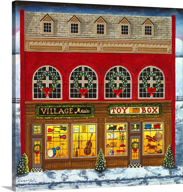 Chicago Bears 12 Christmas Village Wall Art