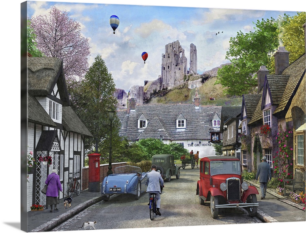 A view of the village by Corfe Castle.