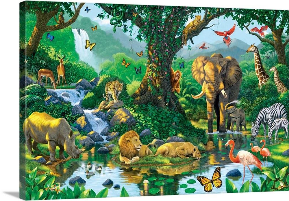 Jungle Harmony Wall Art, Canvas Prints, Framed Prints, Wall Peels