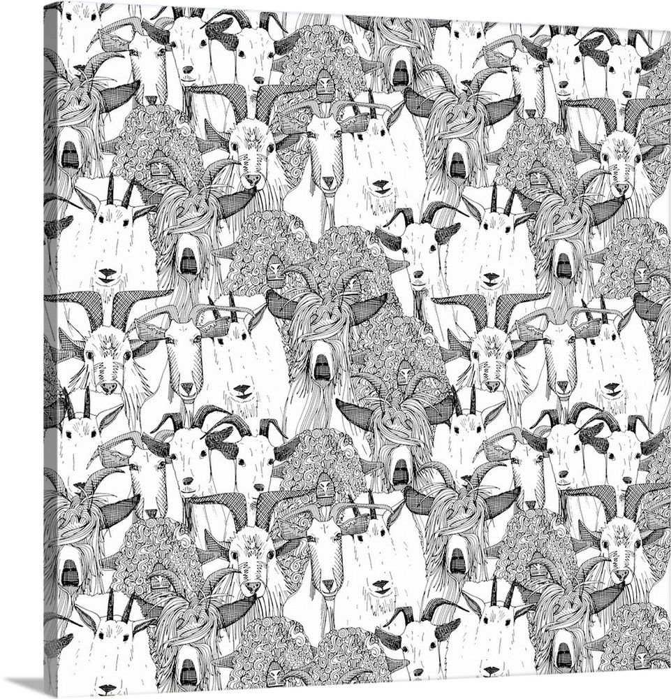 ILLUSTRATED GOATS (ALSO AVAILABLE AS A REPEATING PATTERN)