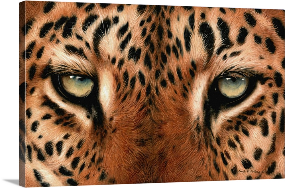 Oil painting of a Leopard's eyes.