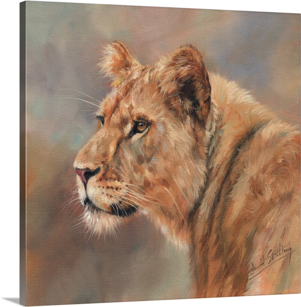 Contemporary painting of a female lion.