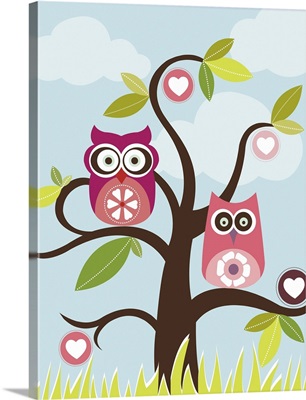 Love Birds In Tree