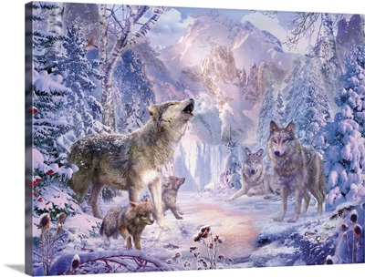 Snow Landscape Wolves