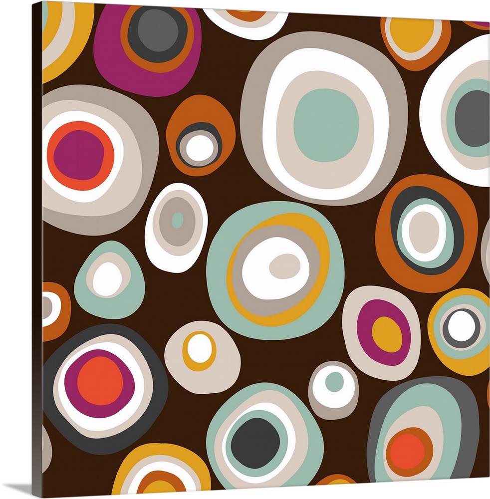Abstract circles with a vintage mod style.