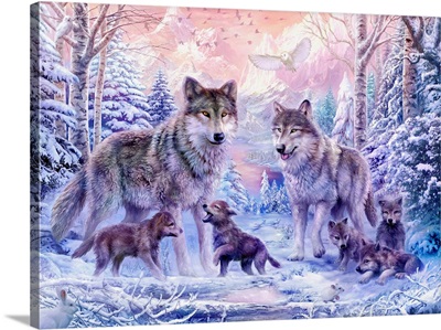 Winter Wolf Family