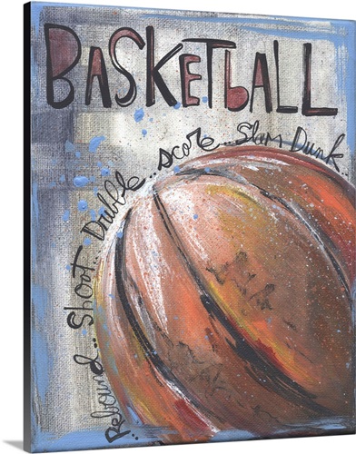 Stone wall and basketball print by Editors Choice