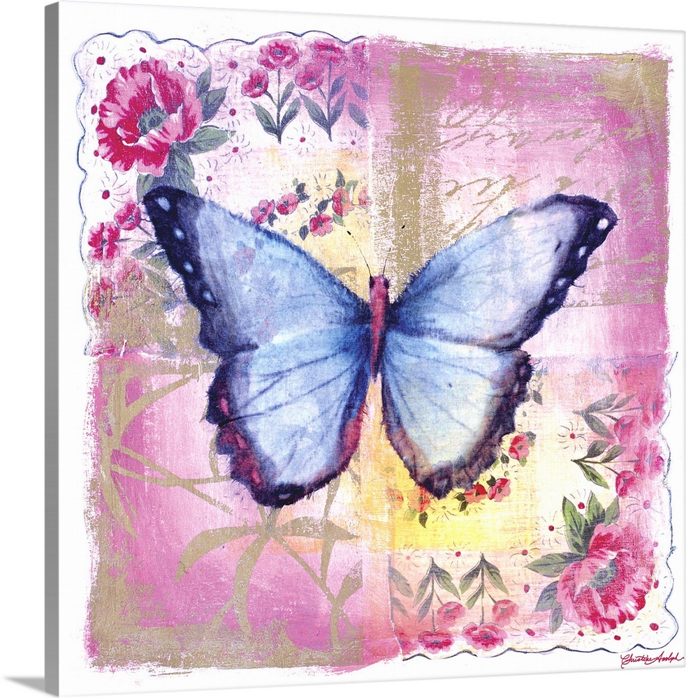 Blue Butterfly Pink