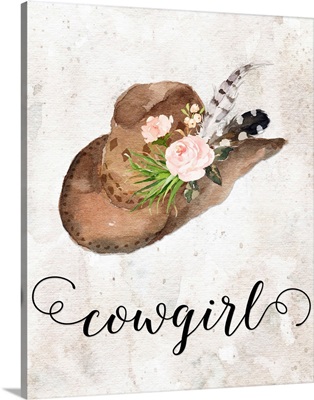 Cowgirl Watercolor Hat