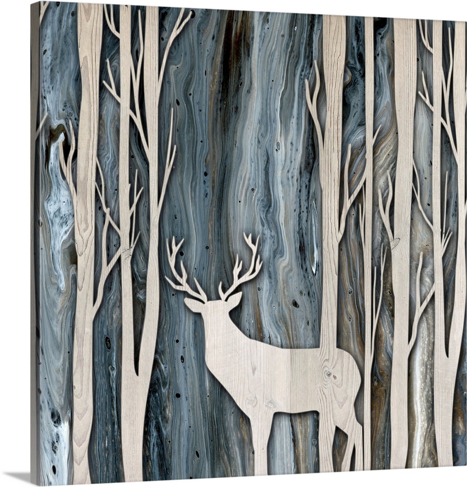 Deer Wood Wall Art, Canvas Prints, Framed Prints, Wall Peels