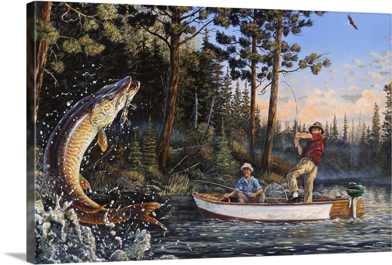 Muskie Fishing Artwork Motivational Poster Musky Fishing Lures Cabin Wall  Decor 