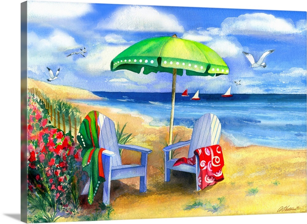 Green Umbrella Wall Art, Canvas Prints, Framed Prints, Wall Peels