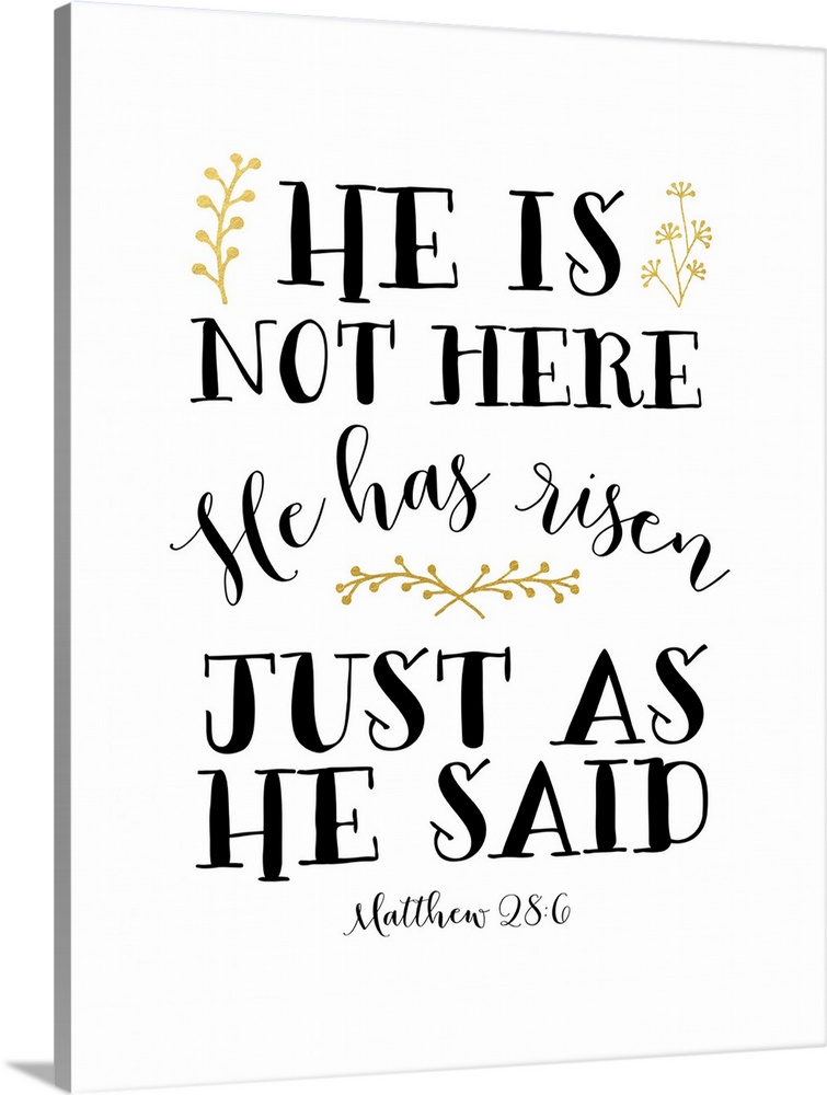"He is not here He has risen just as He said" (Matthew 28:6)