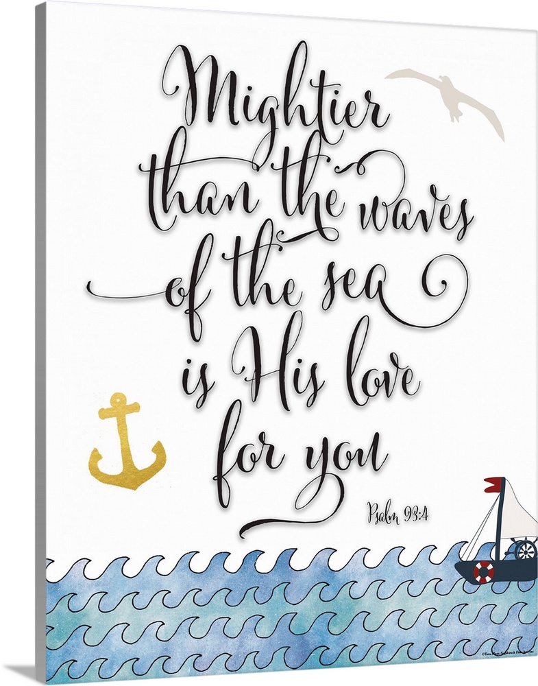 Contemporary nautical themed lettered artwork.