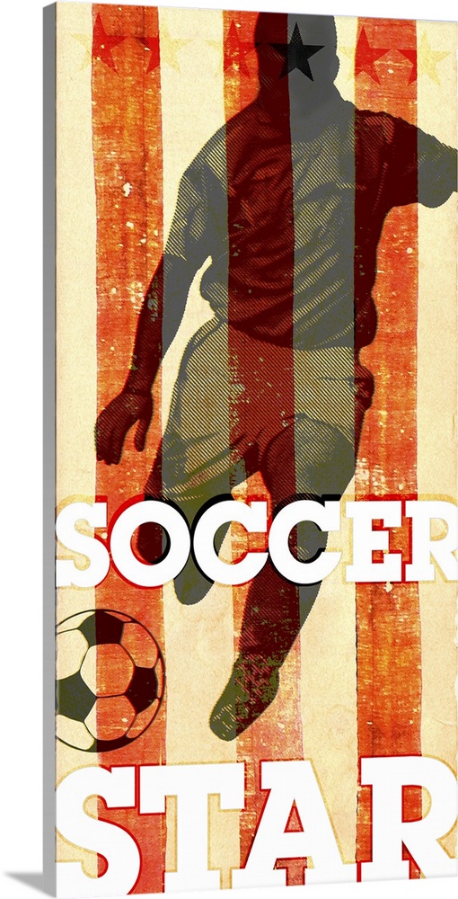 Soccer Star Graphic Art I Wall Art, Canvas Prints, Framed Prints, Wall