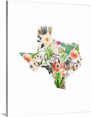Texas Floral Collage I