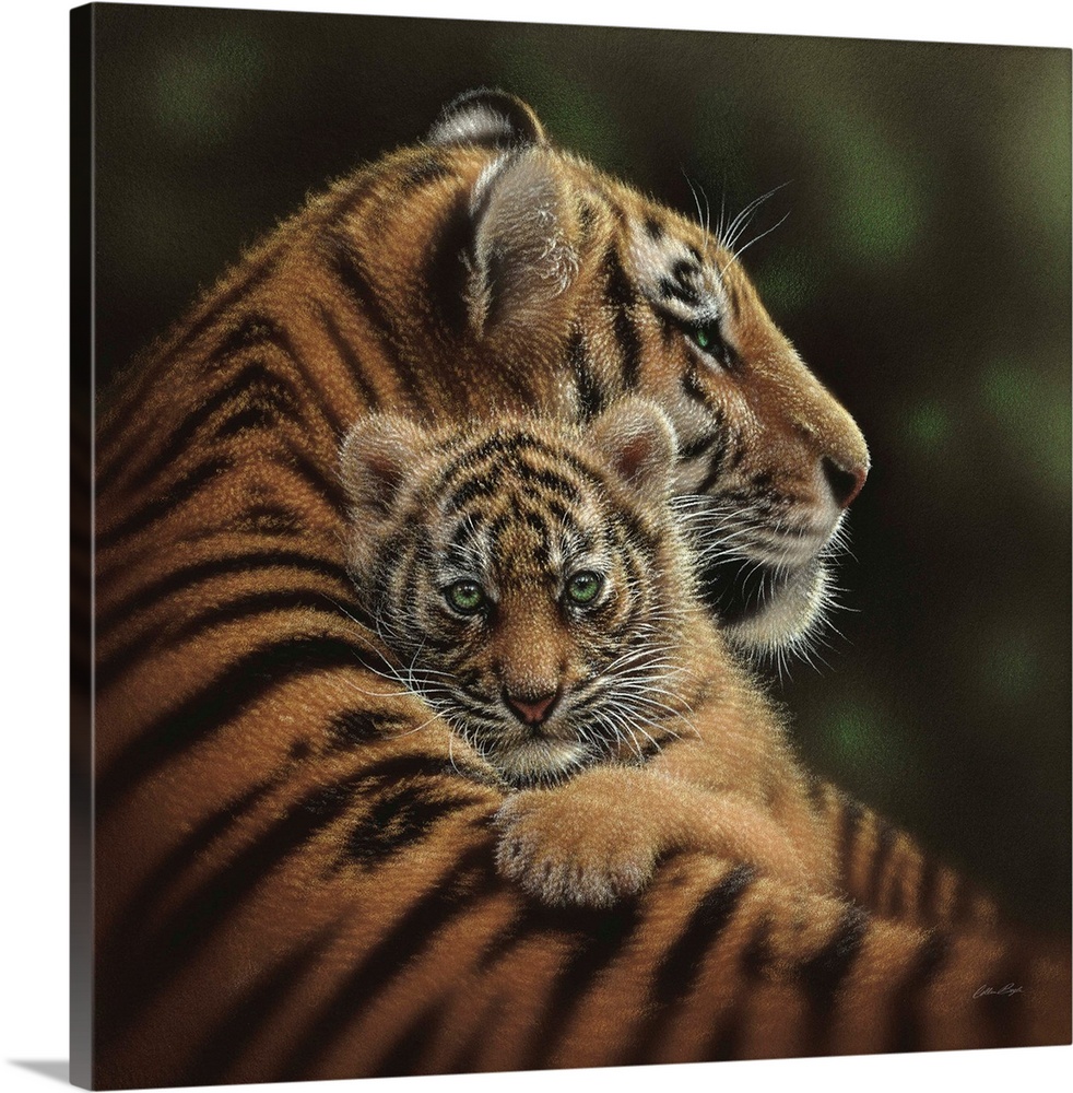Tiger Mother and Cub - Cherished