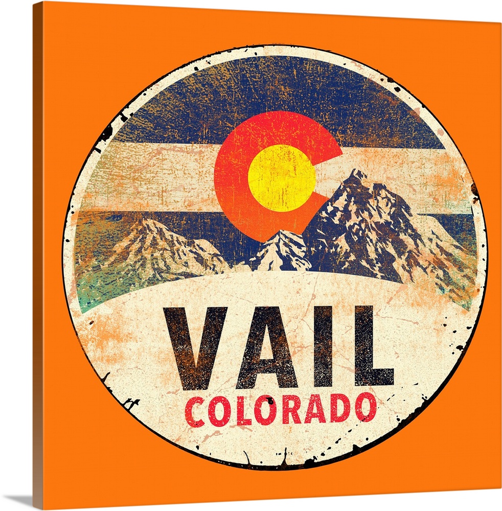 A digital illustration of mountains for Vail, Colorado.