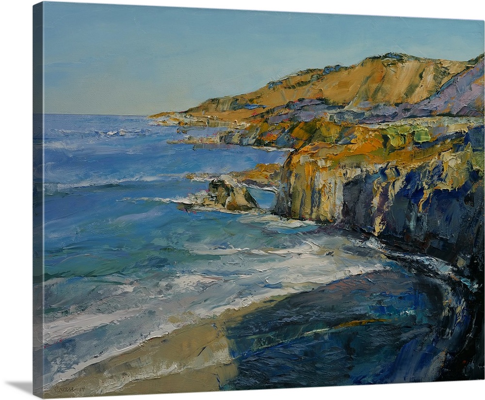 A contemporary painting of a the Big Sur coastline.