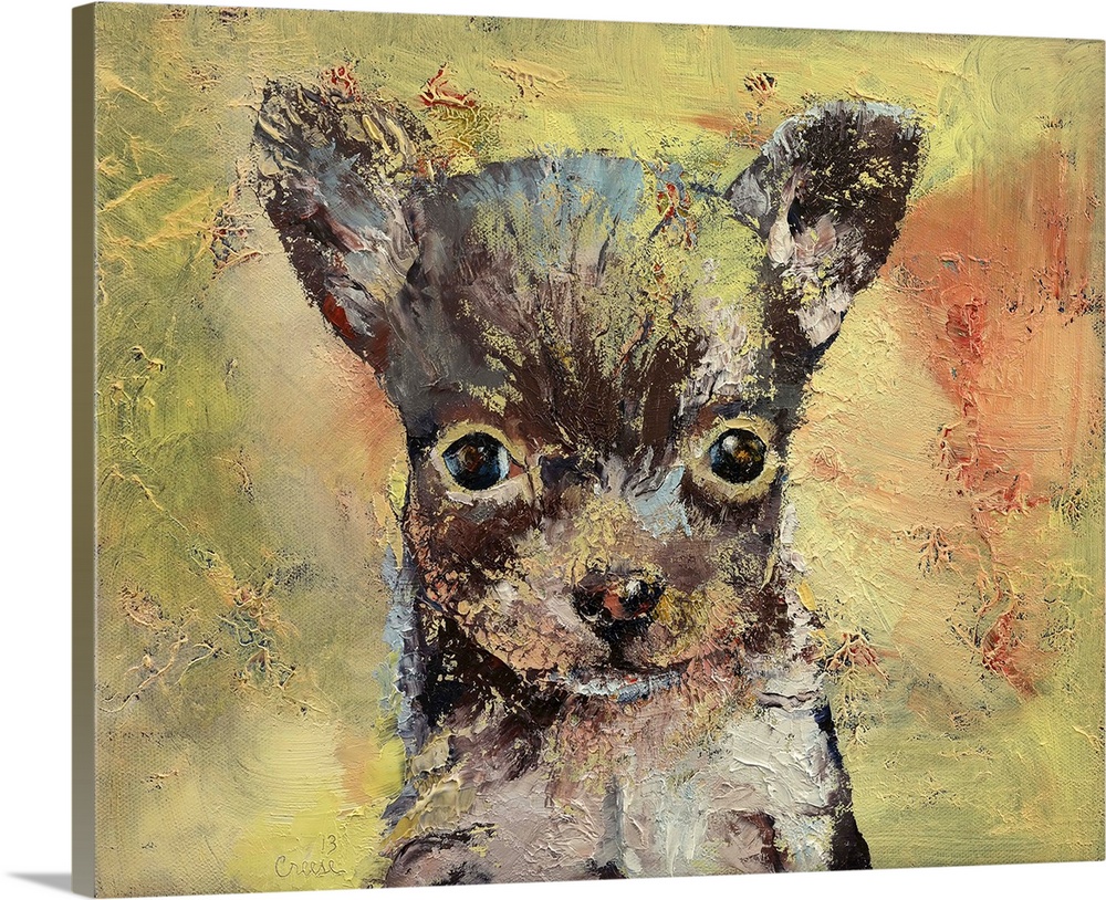 A contemporary painting of a chihuahua portrait.