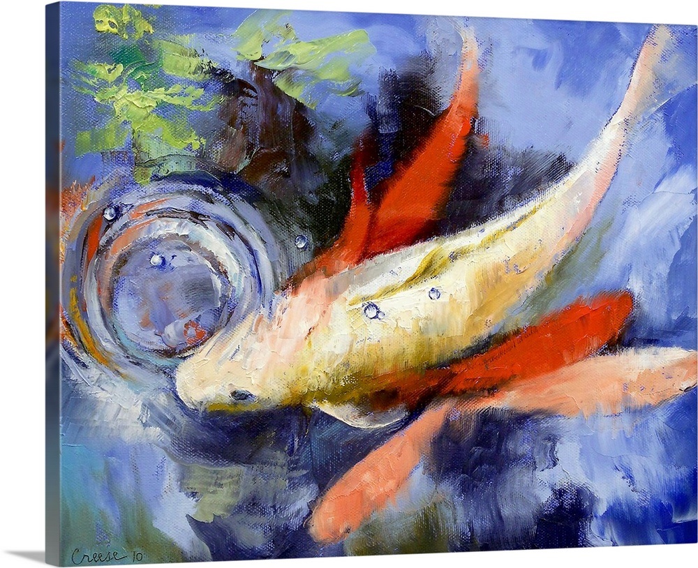 Koi and Water Ripples Wall Art, Canvas Prints, Framed Prints, Wall