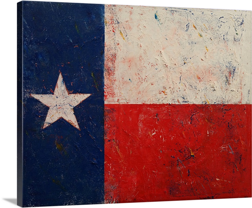 A contemporary painting of the Texan flag.
