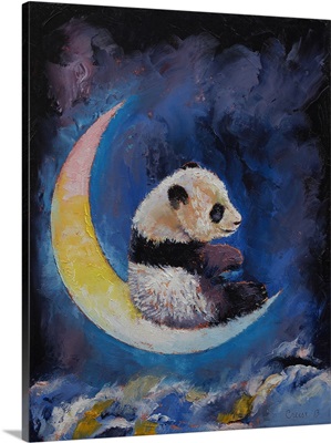 Panda Crescent Moon - Children's Art