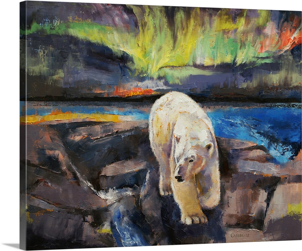 Polar Bear - Northern Lights