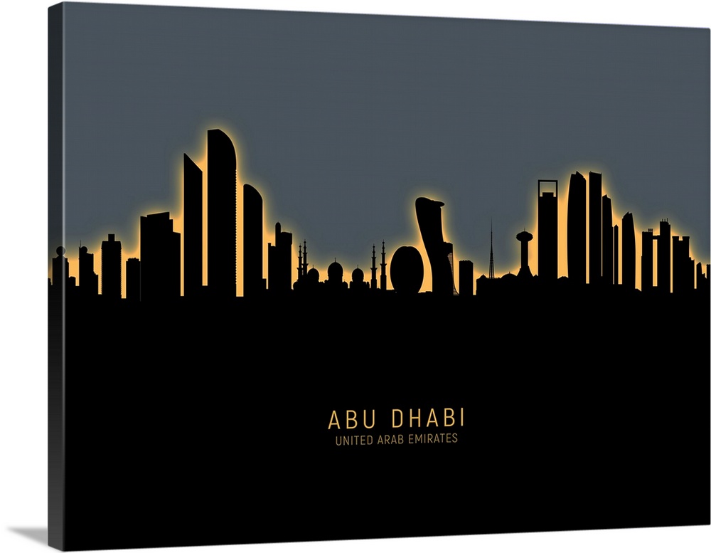 Skyline of Abu Dhabi, United Arab Emirates.