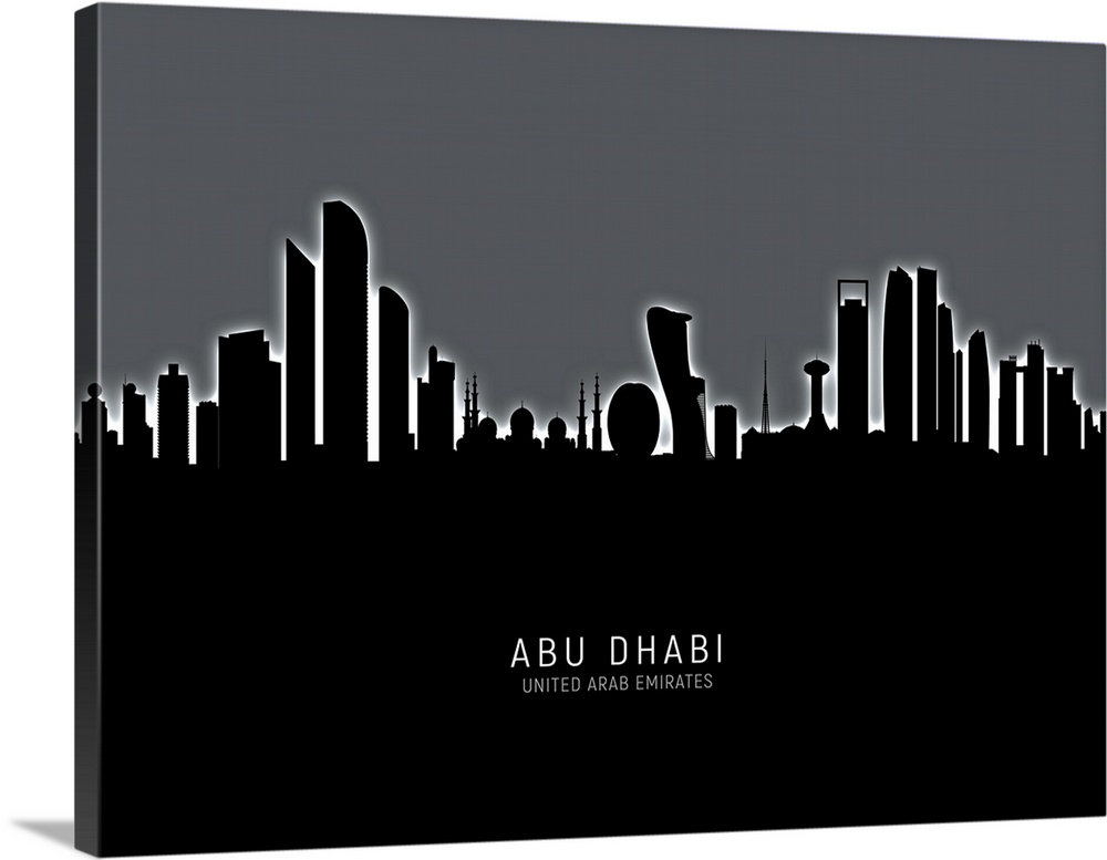 Skyline of Abu Dhabi, United Arab Emirates.