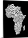 image thumbnail of African Countries Text Map, Black and White