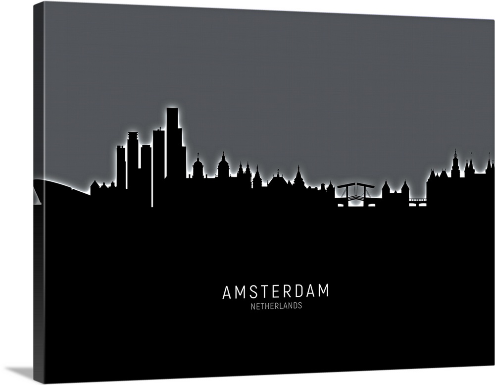 Skyline of Amsterdam, The Netherlands.