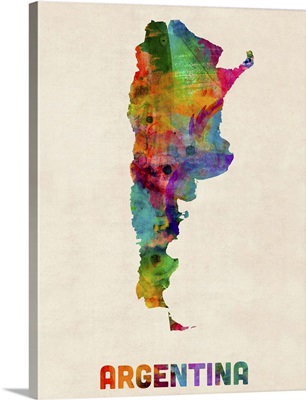 Argentina Watercolor Map