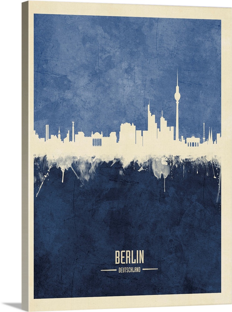 Watercolor art print of the skyline of Berlin, Germany