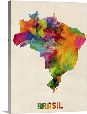 Brazil Watercolor Map