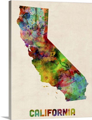 California Watercolor Map
