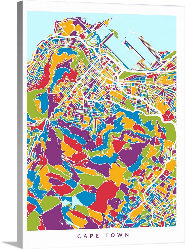 A city map of Cape Town, South Africa.