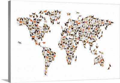 Cats Map of the World, Multicolor