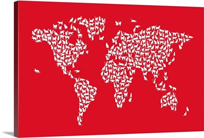 Cats Map of the World, Red