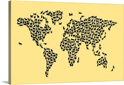 Cats Map of the World, Yellow