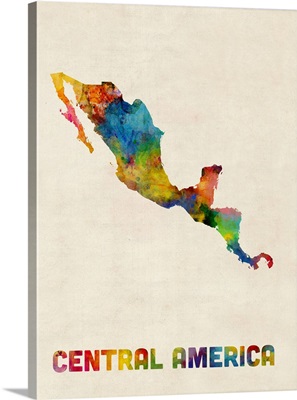 Central America and Mexico Watercolor Map