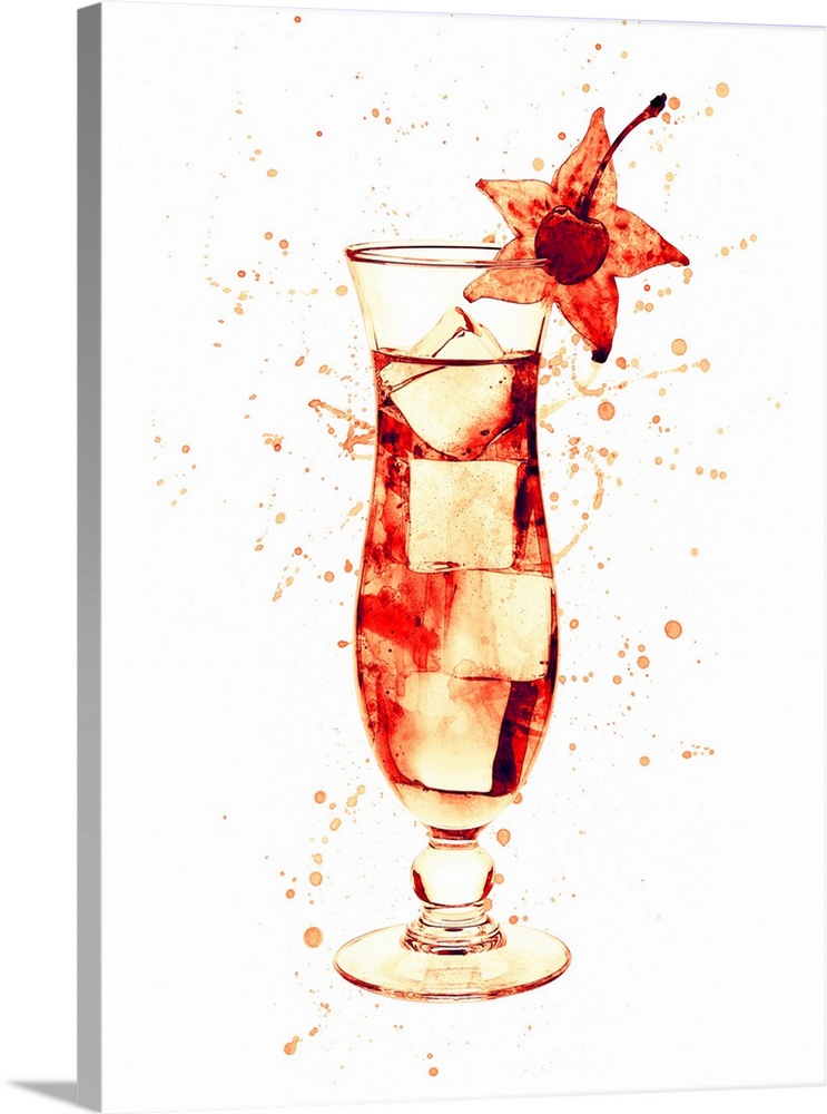 Cocktail glass watercolor