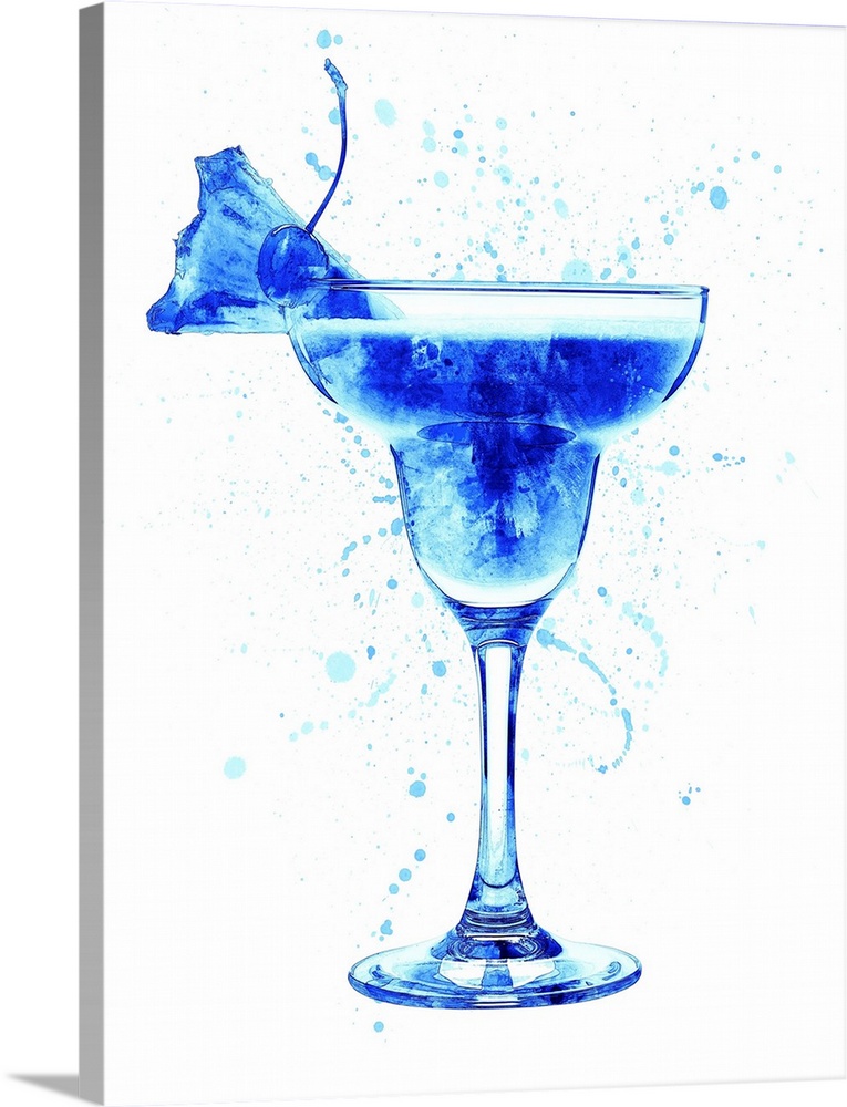 Cocktail glass watercolor