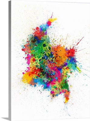 Colombia Paint Splashes Map