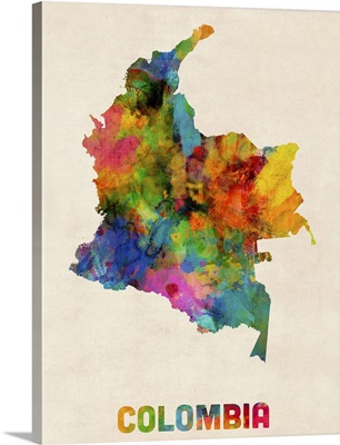 Colombia Watercolor Map