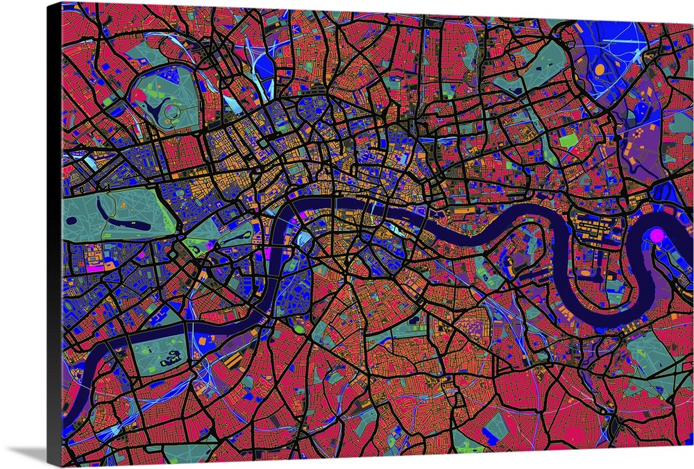 Colored map of London