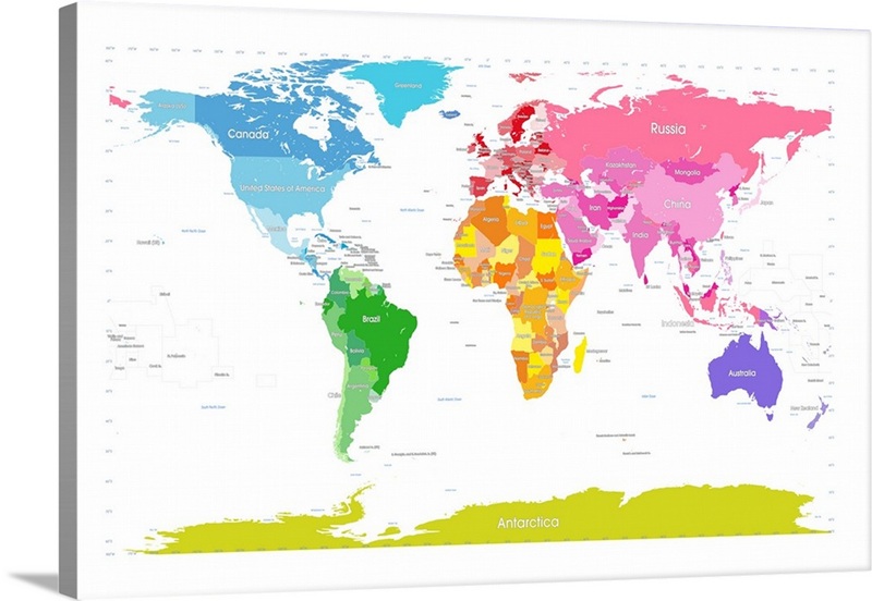 Continents World Map | Great Big Canvas