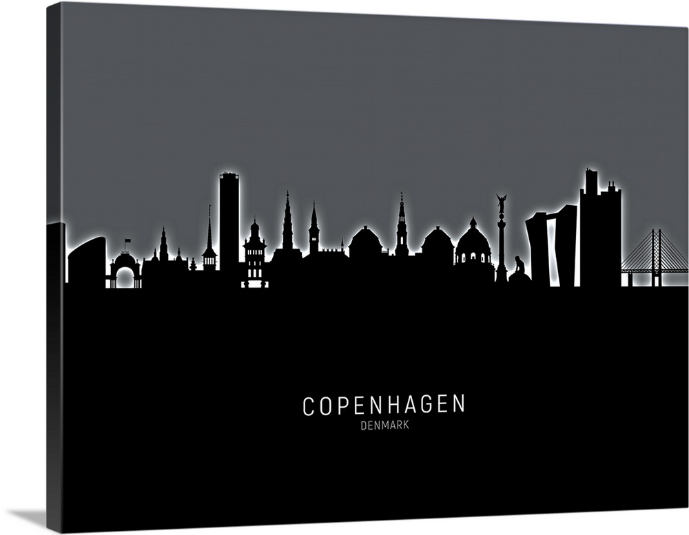 Skyline of Copenhagen, Denmark .