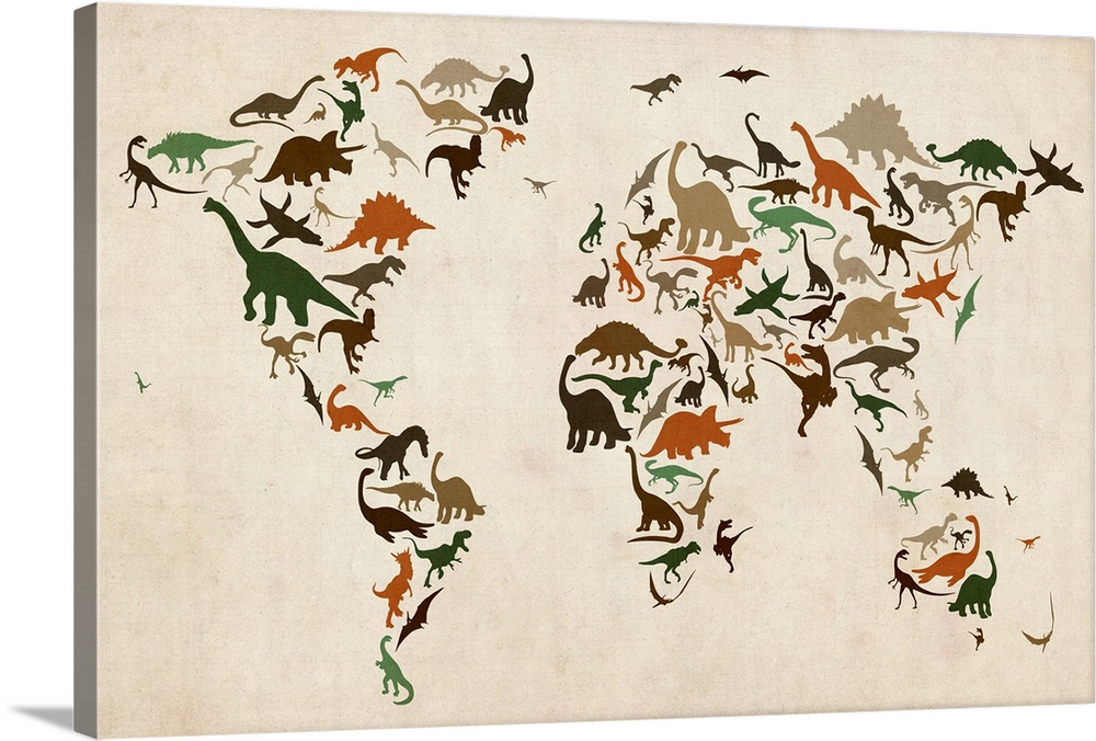 Dinosaur Map of the World